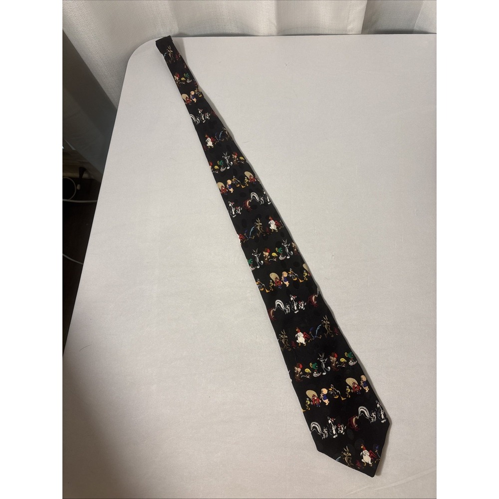 Vintage‎ Looney Tunes Mania Hand Made 100% Silk Tie 1994 Looney Tunes Characters